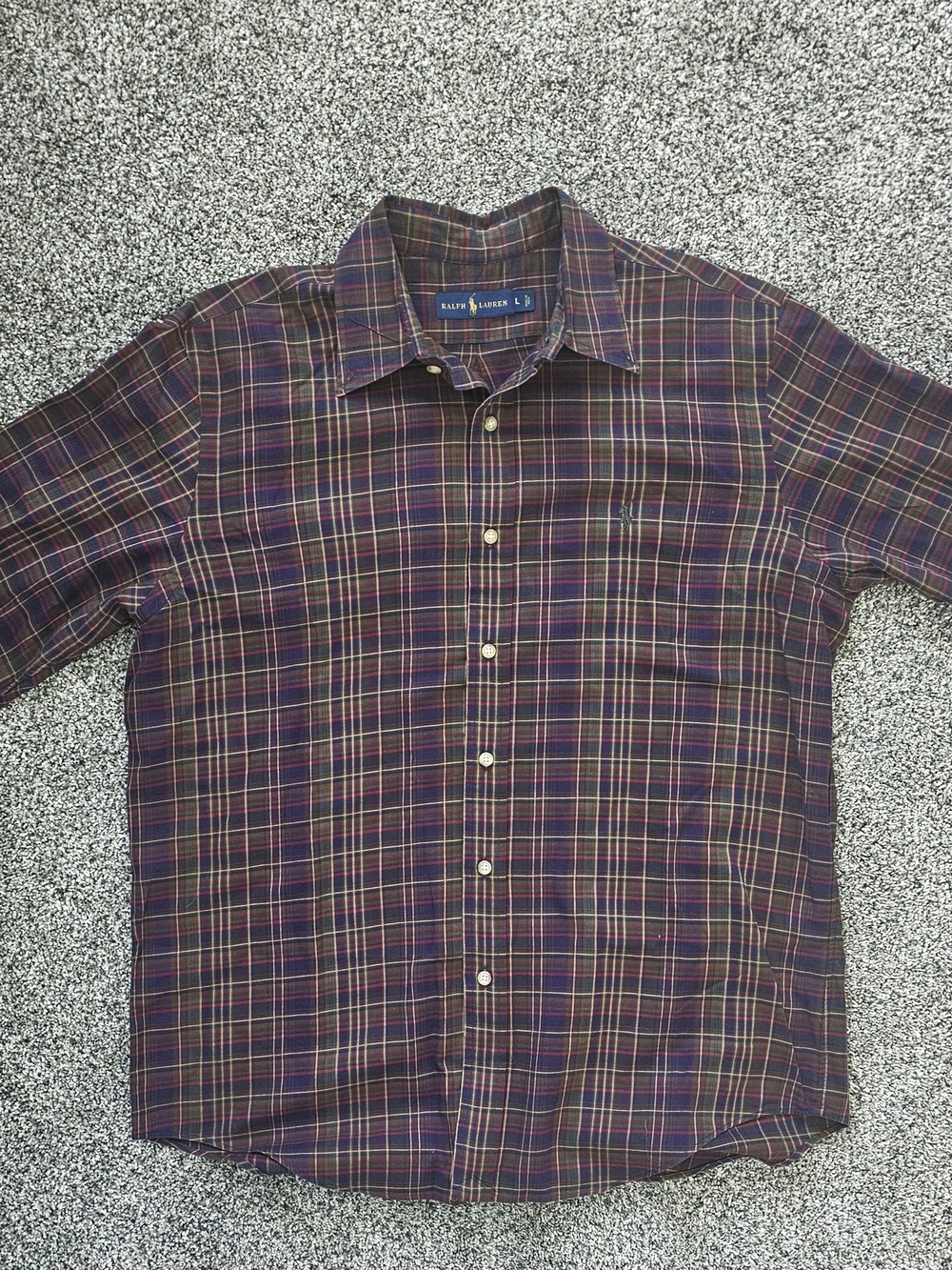 Ralph Lauren Men's Purple Plaid Button-Down Shirt